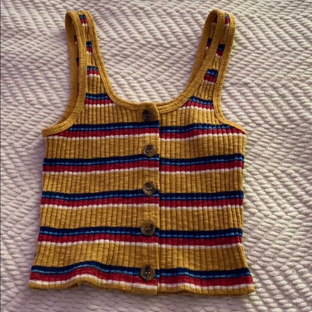Yellow striped crop top